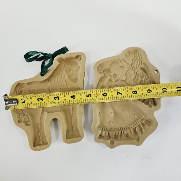 Vintage Brown Bag Cookie Art Cookie Mold 1991 1987 Retired Designs Angel & Horse - Picture 8 of 9